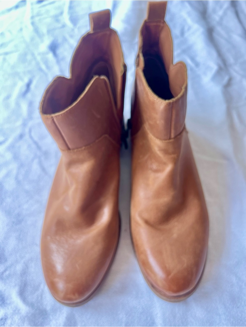 Lucky Brand Tan Leather Chelsea Ankle Boots